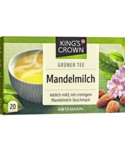Trà King's Crown Grüner Tee Mandelmilch trà xanh sữa hạnh nhân dạng túi lọc, 20 gói