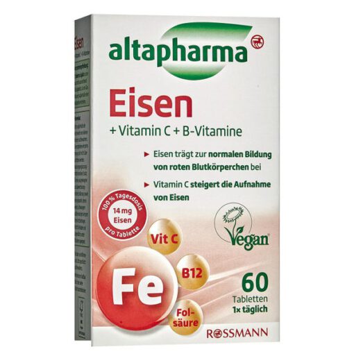 Viên sắt altapharma Eisen + Vitamin C + B-Vitamine, 60 viên