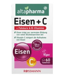 Viên sắt altapharma Eisen + C + Folat + B-Vitamine, 60 viên