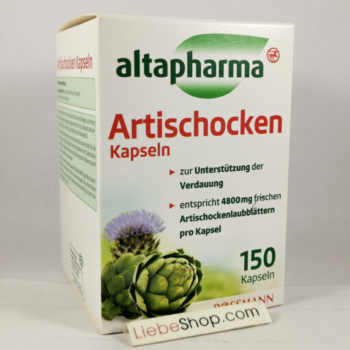 Viên uống bổ gan mật altapharma Artischocken Kapseln, mát gan, thải độc, 150 viên