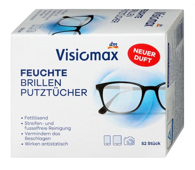 Giấy lau kính VISIOMAX Brillen Putztücher, 52 miếng