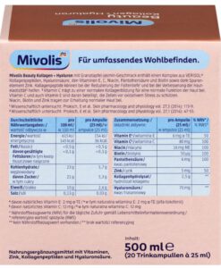 Collagen thủy phân Mivolis Beauty Kollagen + Hyaluron làm đẹp da, 20x25ml