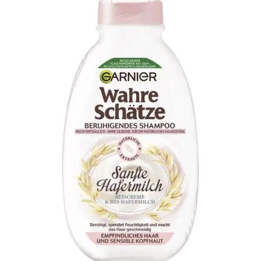 Dầu gội GARNIER Wahre Schätze Beruhigendes yến mạch cho tóc và da đầu nhạy cảm, 250ml