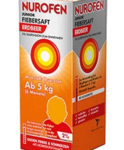 Siro hạ sốt Nurofen Junior Fiebersaft Erdbeer 2% cho trẻ sơ sinh từ 6 tháng tuổi, 100ml