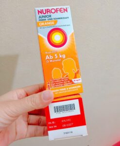 Siro hạ sốt Nurofen Junior Fiebersaft Orange 40mg cho trẻ sơ sinh từ 3 tháng tuổi (vị cam), 100ml