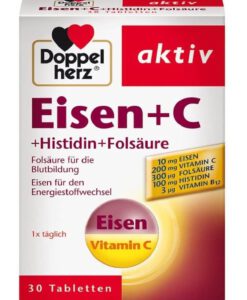 Viên sắt Doppelherz Eisen + C + Histidin + Folsäure, 30 viên