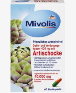 Viên uống bổ gan mật Mivolis Artischocke mát gan, thải độc, hỗ trợ tiêu hóa, 60 viên