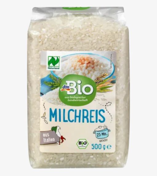 Gạo sữa hữu cơ dmBio MILCHREIS, 500g