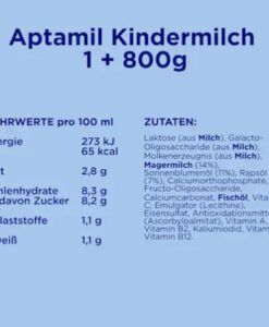 Sữa Aptamil Kindermilch 1+ cho bé từ 1 tuổi, 800g