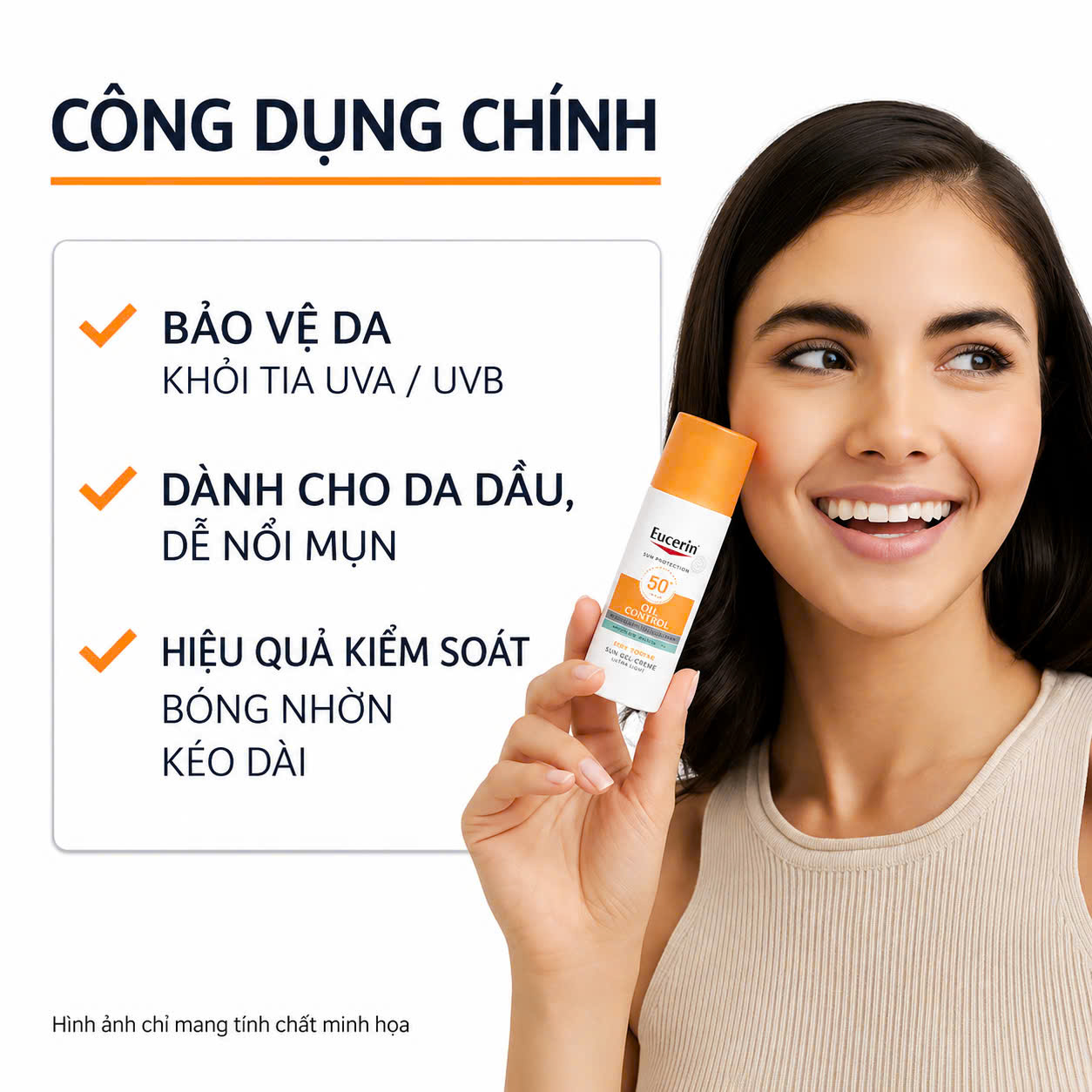 Kem chống nắng Eucerin Oil Control Face Sun Gel-Creme LSF50+ kiểm soát dầu, 50ml Kem chống nắng Eucerin Oil Control Face Sun Gel-Creme LSF50+ kiểm soát dầu, 50ml