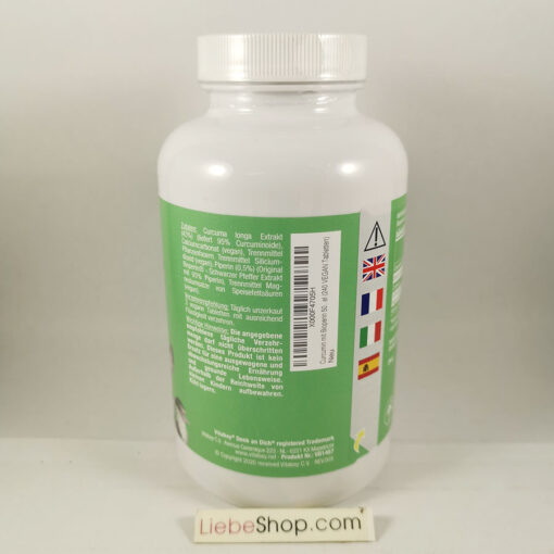 Viên tinh bột nghệ Vitabay Curcumin mit Bioperin 500 mg, 240 viên