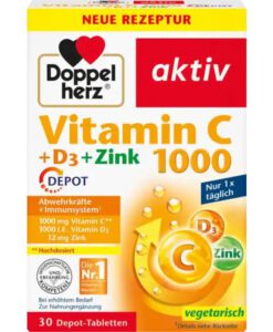 Viên uống Doppelherz Vitamin C 1000 + D3 + Zink Depot, 30 viên