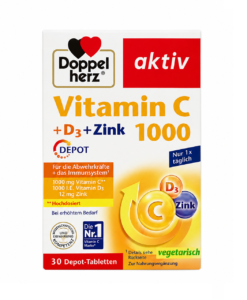 Viên uống Doppelherz Vitamin C 1000 + D3 + Zink Depot, 30 viên
