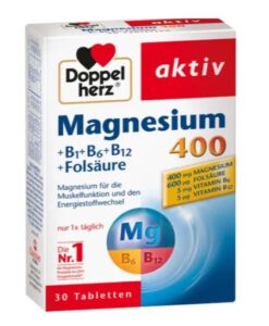 Viên uống Doppelherz Magnesium 400 + B1 + B6 + B12 + Folsäure, 30 viên