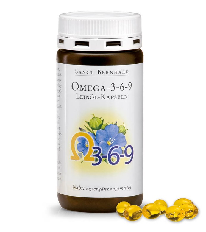 Viên uống Sanct Bernhard Omega 3-6-9 Leinöl-Kapseln chiết xuất dầu hạt lanh, 180 viên