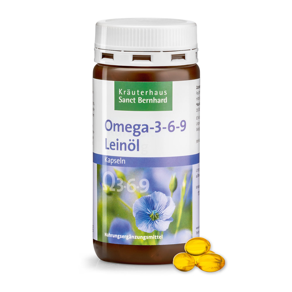 Viên uống Sanct Bernhard Omega 3-6-9 Leinöl-Kapseln chiết xuất dầu hạt lanh, 180 viên