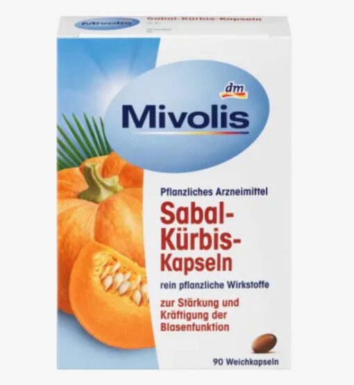 Viên uống trị tiểu đêm Mivolis Sabal Kurbis Kapseln hỗ trợ tuyến tiền liệt và bàng quang, 90 viên