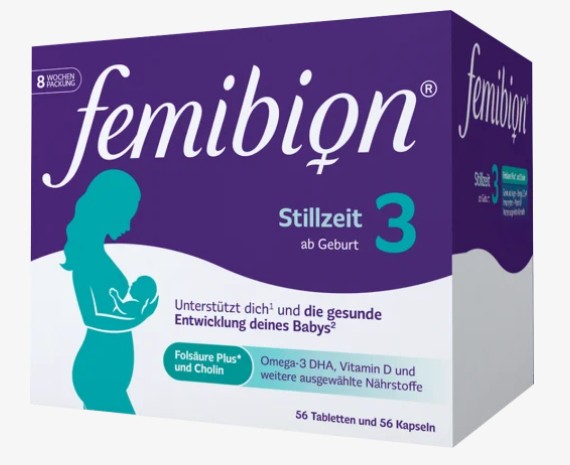 Vitamin tổng hợp FEMIBION 3 Stillzeit cho phụ nữ sau sinh và cho con bú, hộp 8 tuần (2×56 viên)