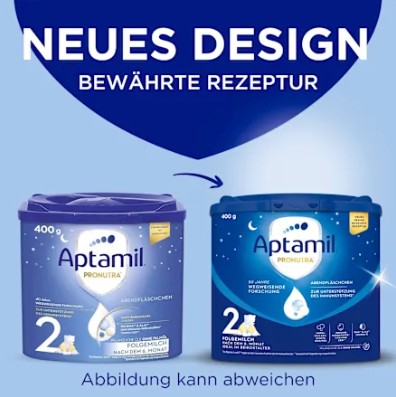 Sữa Aptamil Abendfläschchen Folgemilch 2 ban đêm cho bé trên 6 tháng tuổi, 400g