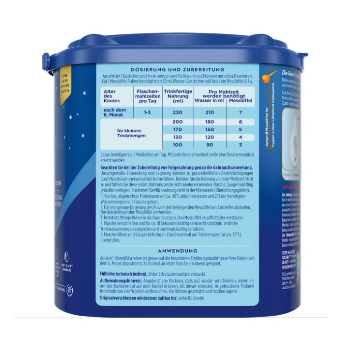 Sữa Aptamil Abendfläschchen Folgemilch 2 ban đêm cho bé trên 6 tháng tuổi, 400g Sữa Aptamil Abendfläschchen Folgemilch 2 ban đêm cho bé trên 6 tháng tuổi, 400g