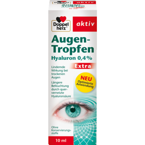 Thuốc nhỏ mắt Doppelherz Augen-Tropfen Hyaluron 0,4 % Extra, 10ml