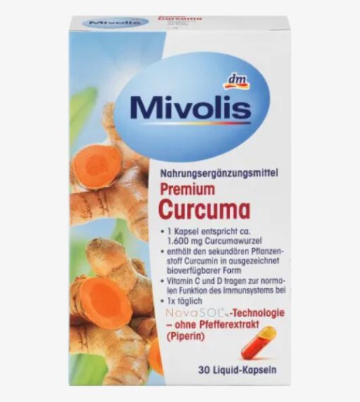 Viên tinh chất nghệ Mivolis Curcuma Premium Liquid-Kapseln, 30 viên