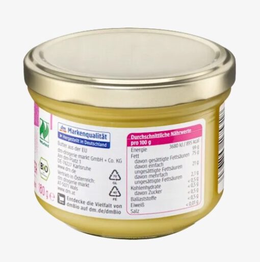 Bơ Ghee hữu cơ dmBio Ghee geklärte Butter, 180g