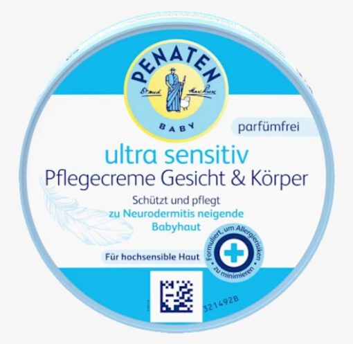 Kem dưỡng da Penaten Ultra Sensitiv Pflegecreme Gesicht & Körper cho da nhạy cảm trẻ sơ sinh và trẻ em, 100 ml