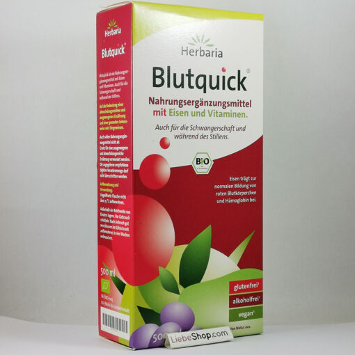 Siro sắt hữu cơ Herbaria Blutquick bổ sung sắt và vitamin, 500ml