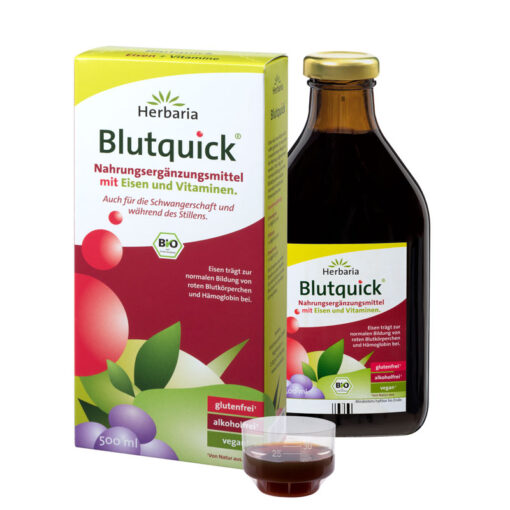 Siro sắt hữu cơ Herbaria Blutquick bổ sung sắt và vitamin, 500ml