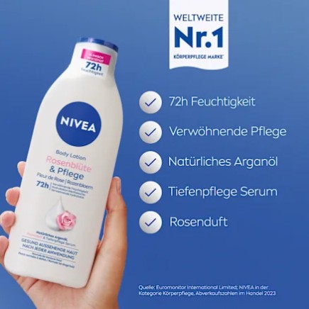 Sữa dưỡng thể Nivea Body Lotion Rosenblüte hoa hồng, 400ml Sữa dưỡng thể Nivea Body Lotion Rosenblüte hoa hồng, 400ml