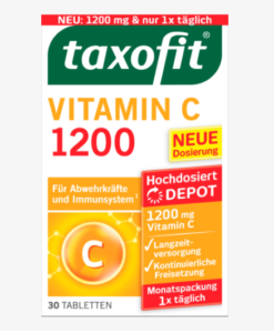 Viên uống taxofit Vitamin C 1200 hỗ trợ hệ miễn dịch, tăng đề kháng, 30 viên