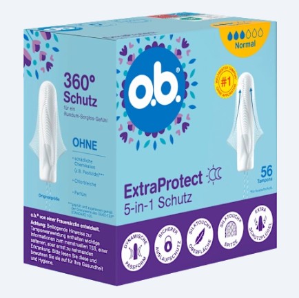 Băng vệ sinh Tampon o.b. Extra Protect Normal, 56 chiếc Băng vệ sinh Tampon o.b. Extra Protect Normal, 56 chiếc