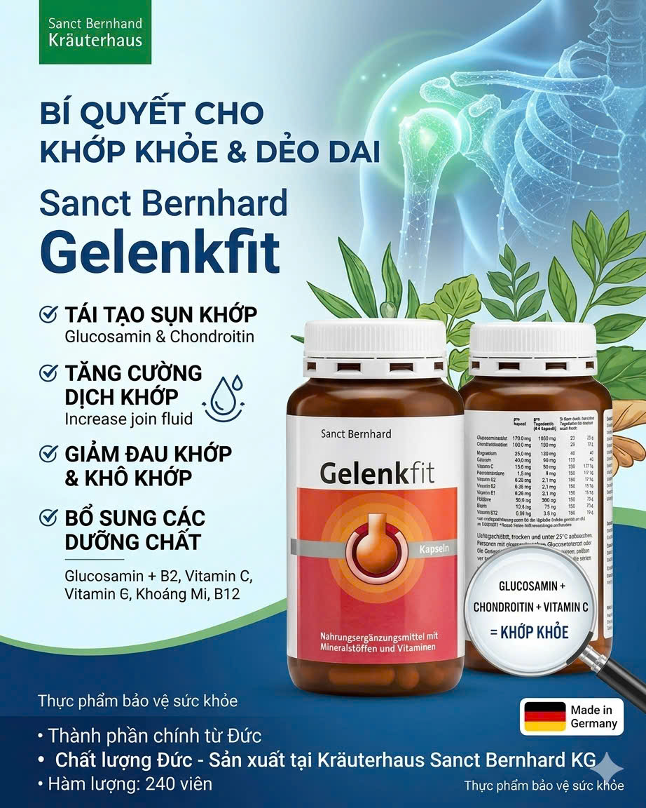 Viên uống bổ xương khớp Sanct Bernhard Gelenkfit, 240 viên Viên uống bổ xương khớp Sanct Bernhard Gelenkfit, 240 viên