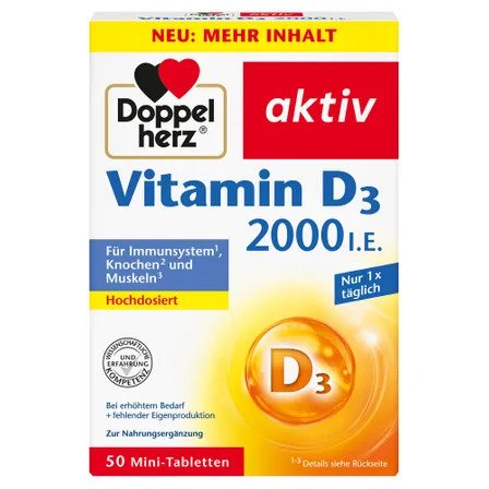 Viên uống Doppelherz Vitamin D3 2000 I.E., 50 viên