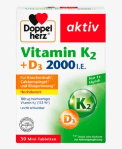 Viên uống Doppelherz Vitamin K2 + D3 2000 I.E., 30 viên