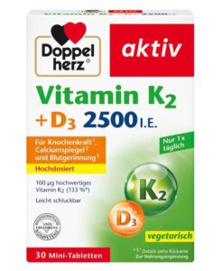 Viên uống Doppelherz Vitamin K2 + D3 2500 I.E., 30 viên