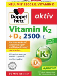 Viên uống Doppelherz Vitamin K2 + D3 2500 I.E., 30 viên