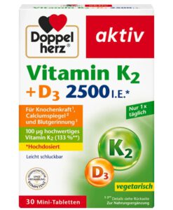 Viên uống Doppelherz Vitamin K2 + D3 2500 I.E., 30 viên