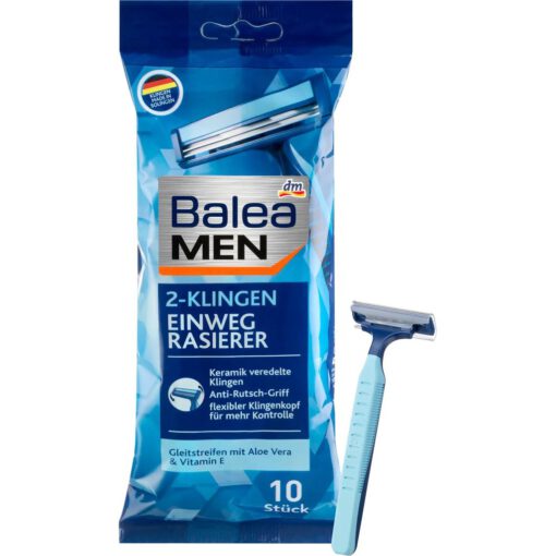 SET Dao cạo râu Balea Men 2-Klingen Einweg Rasierer lưỡi kép, 10 chiếc