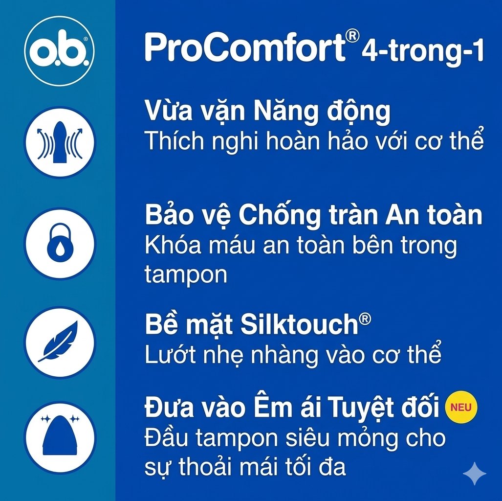 Băng vệ sinh Tampon o.b. Pro Comfort Mini, 64 cái Băng vệ sinh Tampon o.b. Pro Comfort Mini, 64 cái