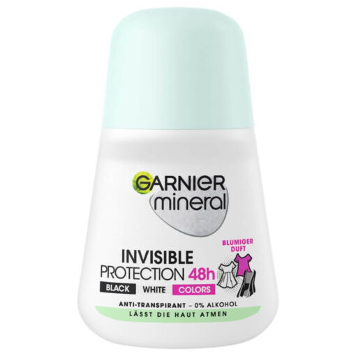 Lăn khử mùi Garnier Mineral Invisible Protection 48h chống ố vàng quần áo, 50ml