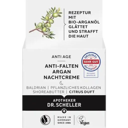 Kem dưỡng da đêm Dr. Scheller Anti-Falten Argan Nachtcreme chống lão hóa, giảm nhăn, 50ml