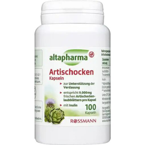 Viên uống bổ gan mật altapharma Artischocken Kapseln, mát gan, thải độc, hỗ trợ tiêu hóa, 100 viên
