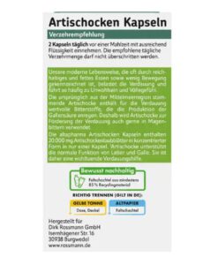 Viên uống bổ gan mật altapharma Artischocken Kapseln, mát gan, thải độc, hỗ trợ tiêu hóa, 100 viên