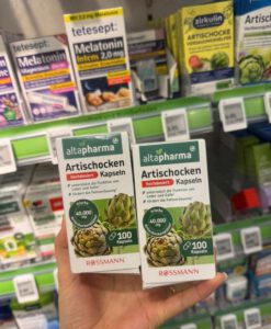 Viên uống bổ gan mật altapharma Artischocken Kapseln, mát gan, thải độc, hỗ trợ tiêu hóa, 100 viên