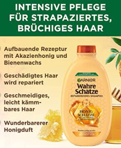 Dầu gội GARNIER Wahre Schätze Honig mật ong phục hồi tóc hư tổn, gãy rụng, 400ml
