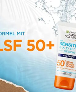 Kem chống nắng Garnier Ambre Solaire Sensitive Expert+ Gesicht Gel Creme LFS 50+, 50ml