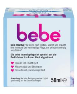 Kem dưỡng da bebe intensivpflege dưỡng ẩm chuyên sâu cho da khô, 50ml