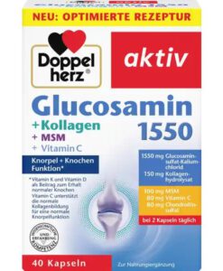 Viên uống bổ sụn khớp Doppelherz Glucosamin 1550 + Kollagen + MSM + Vitamin C, 40 viên
